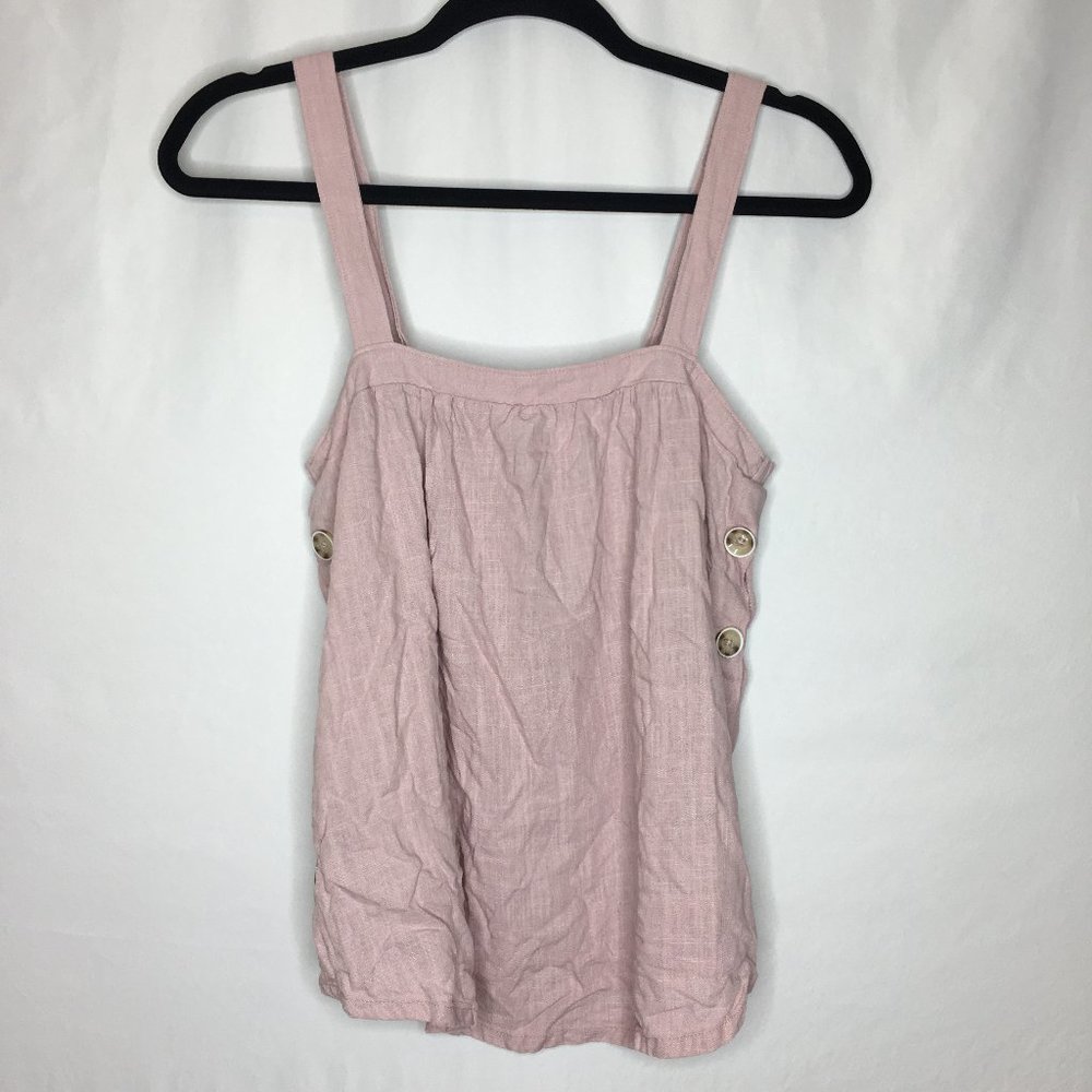 Universal Thread linen blend side button top AQ5
